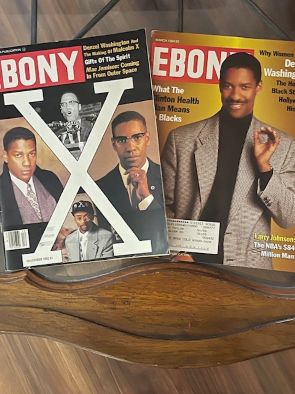Ebony Magazines December 1992 & March 1994 Denzel Washington